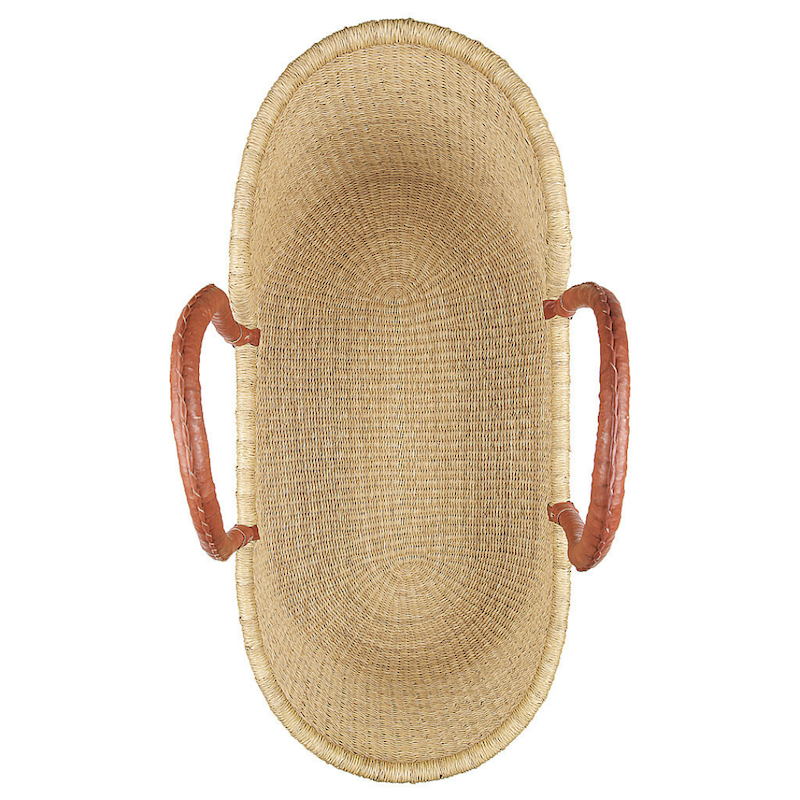 Baby Moses Basket - Natural (Tan Handles)