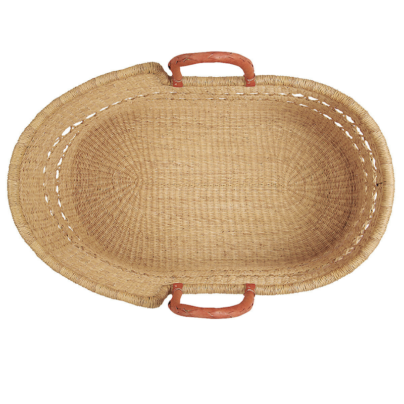 Baby Moses Basket - Natural Net (Tan Handles)