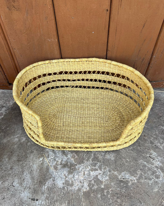 Eco-friendly woven dog bed for modern homes