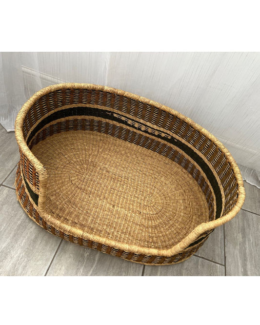 Eco-friendly woven dog bed for modern homes