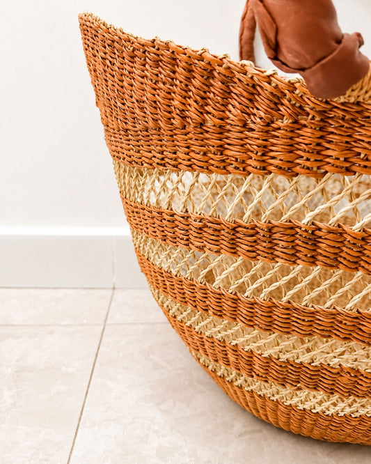 Market Basket - Ochre with Natural Net