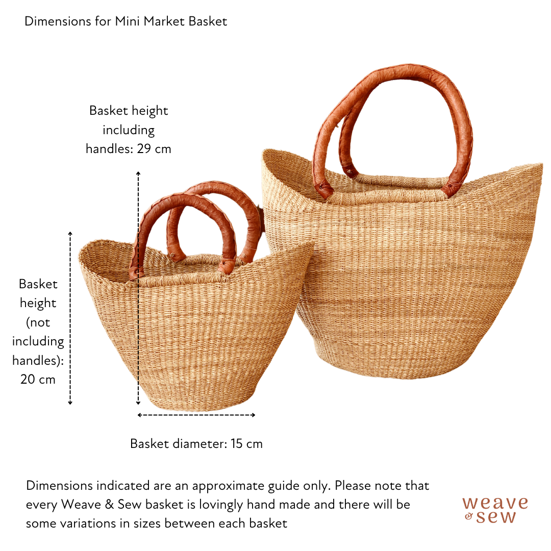 Market Basket - Natural with Tan Handles