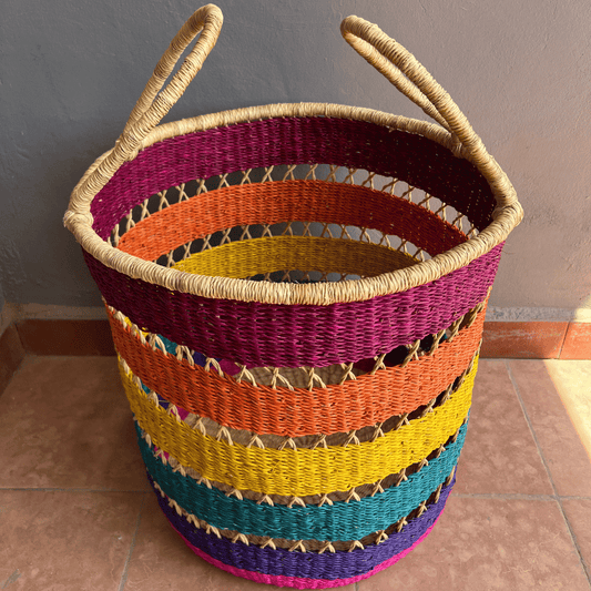 Rainbow Net Woven Laundry Basket - Made to Order