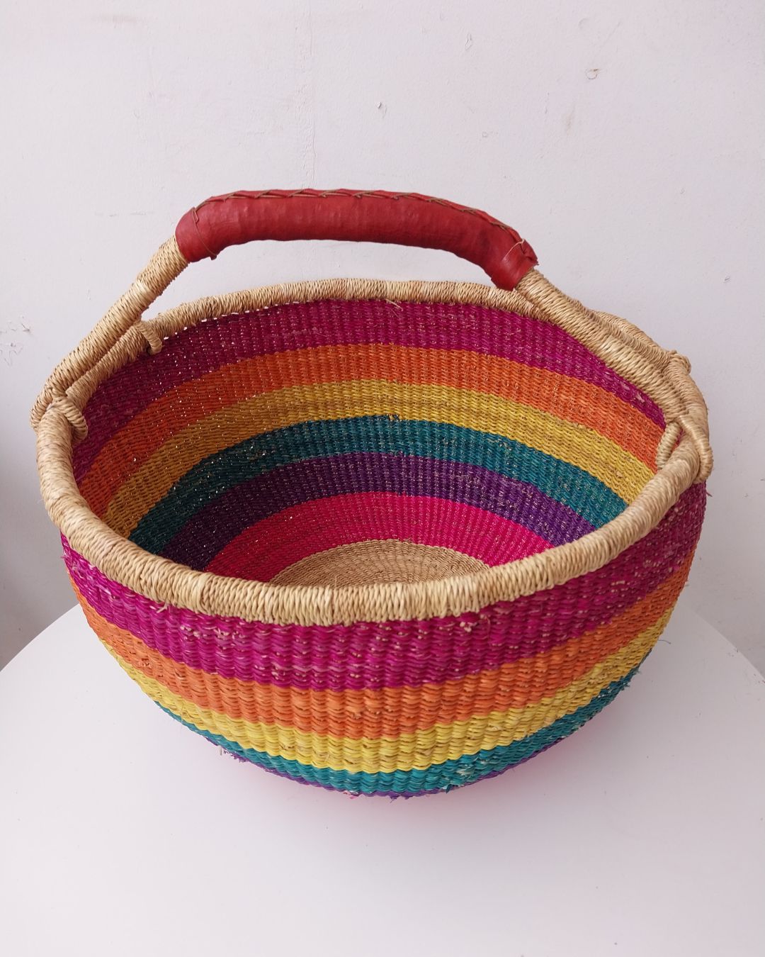 Round Woven Baskets - Large - Coloured Design 2