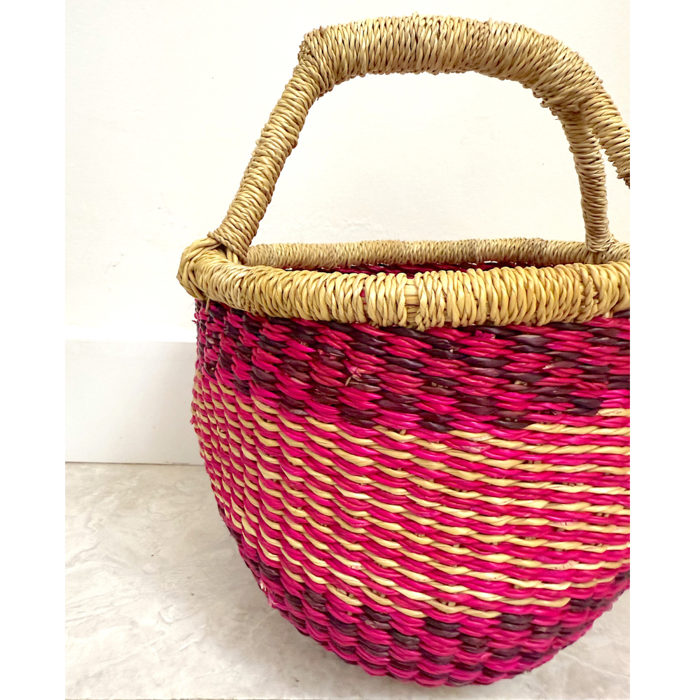 Round Woven Baskets - Small - Coloured Design 4