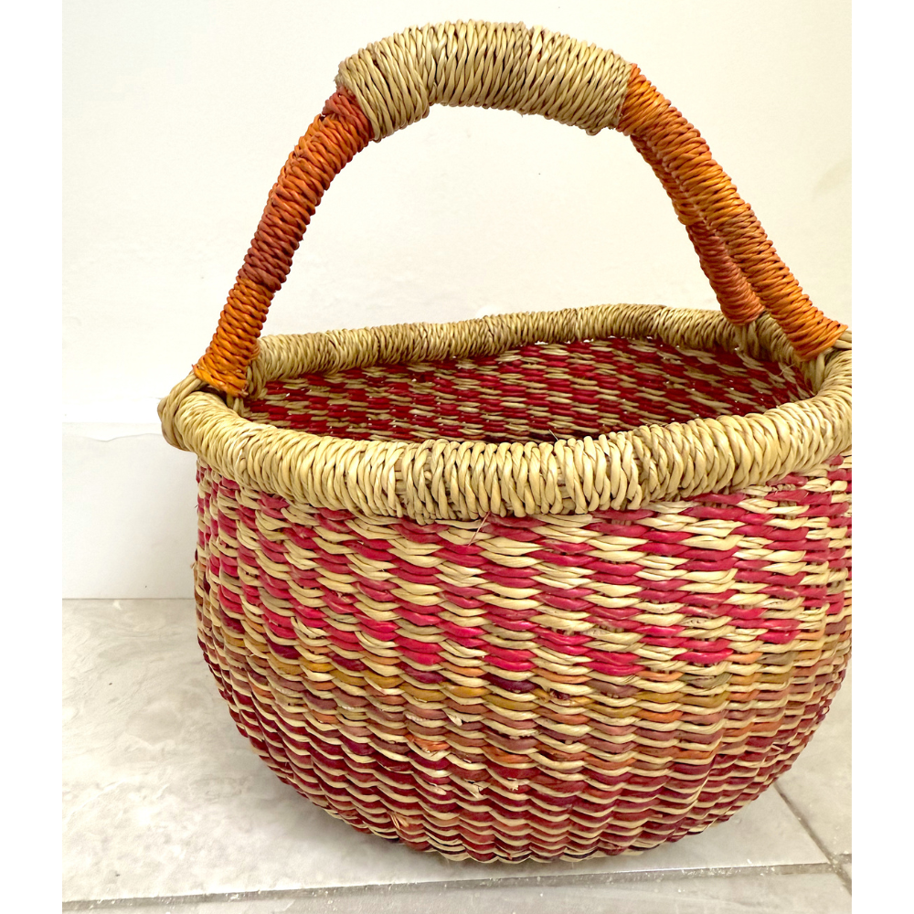 Round Woven Baskets - Small - Coloured Design 6