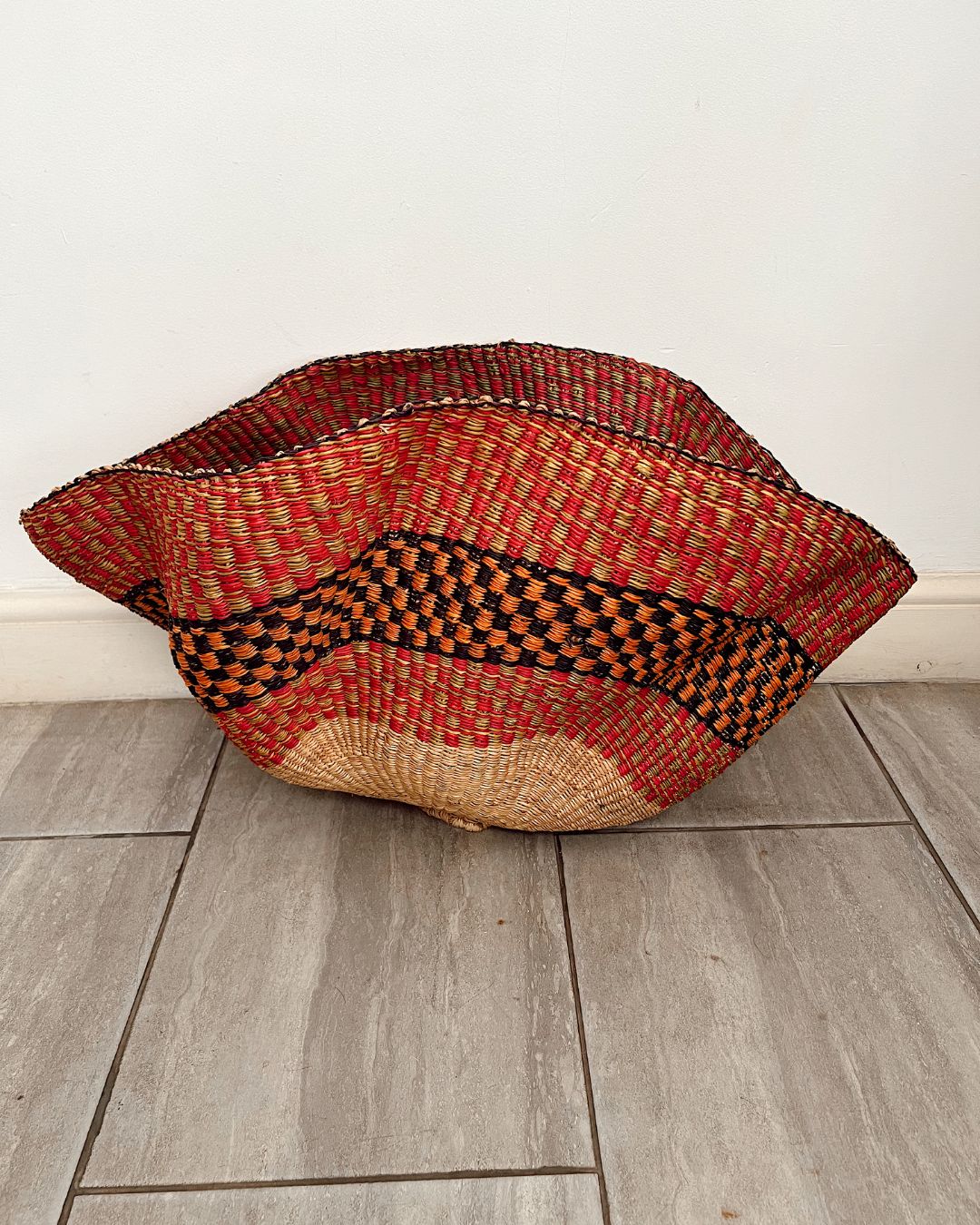 Woven Pendant Light - Wave (Red/Orange Design)