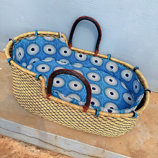 Baby Moses Basket Set - Blue Sky