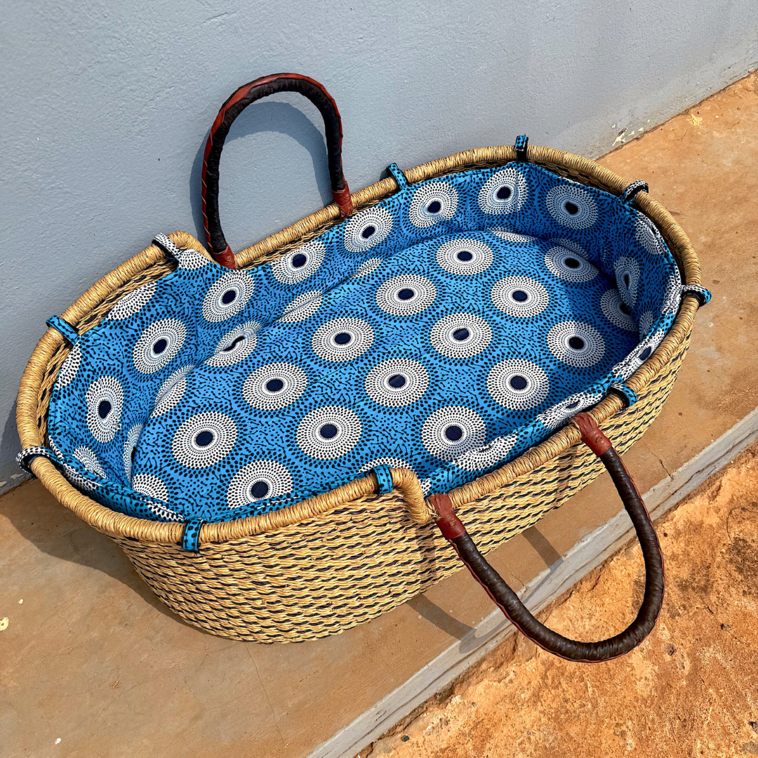 Baby Moses Basket Set - Blue Sky