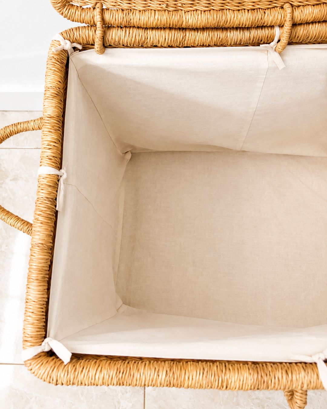 Handcrafted Ghanaian storage chest basket for home organisation