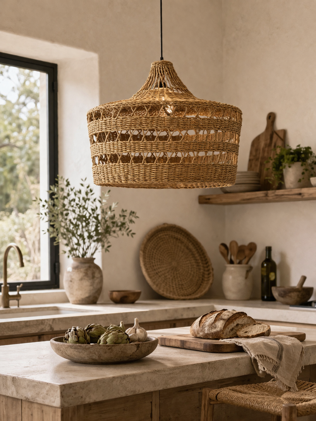 Woven Pendant Light - Bell