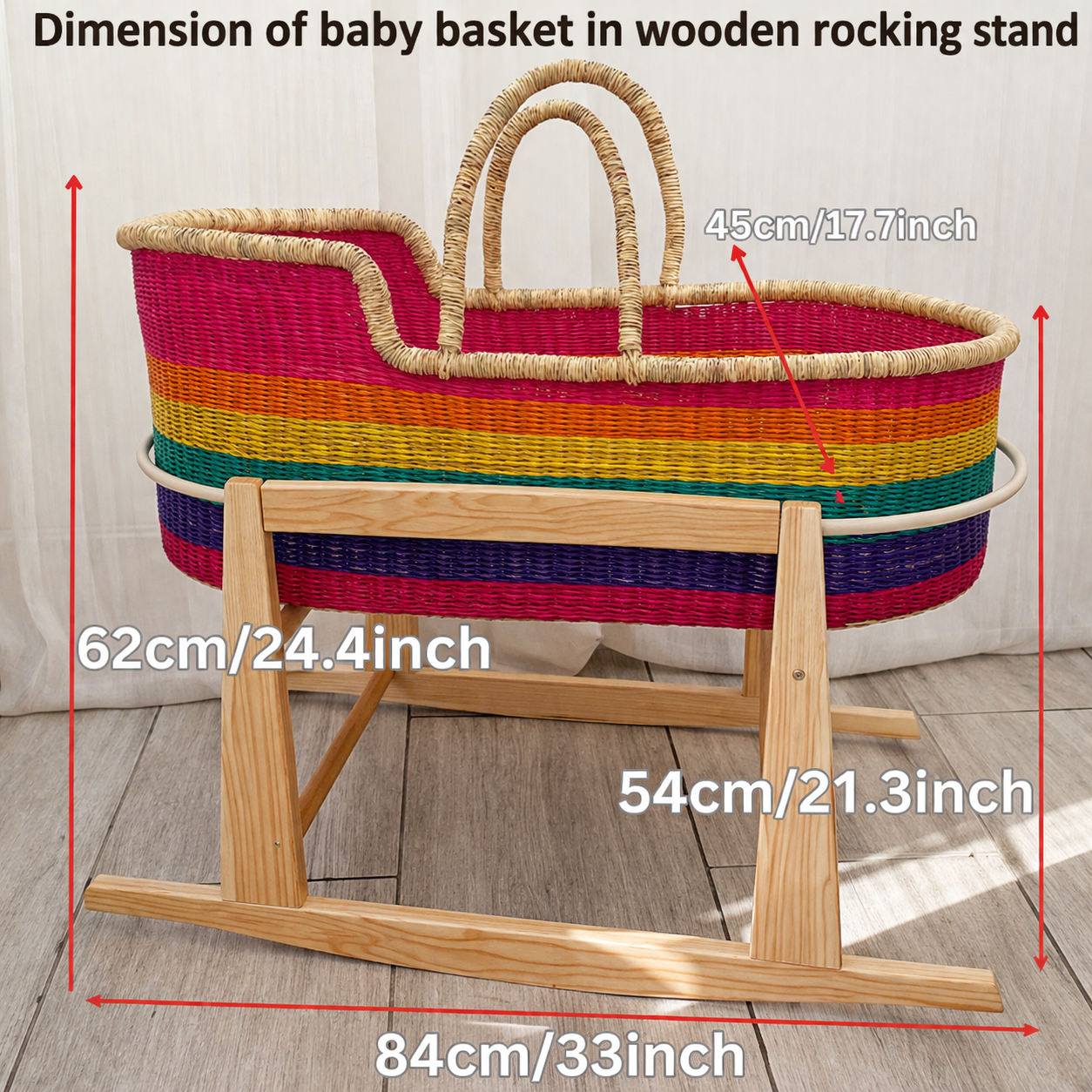 Baby Moses Basket - Rainbow