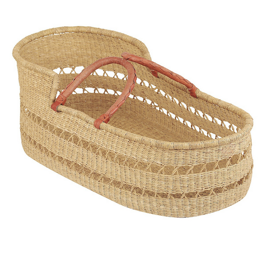Baby Moses Basket - Natural Net (Tan Handles)