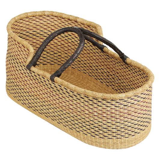 Baby Moses Basket - Black & Brown Spots
