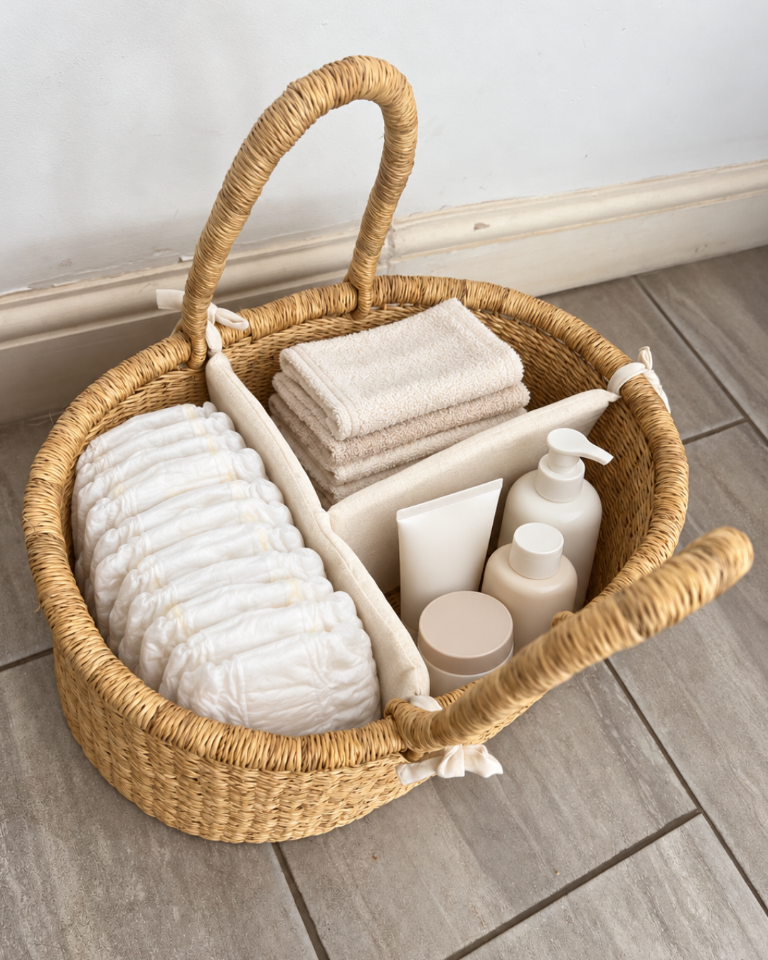 Diaper Caddy Basket - Natural