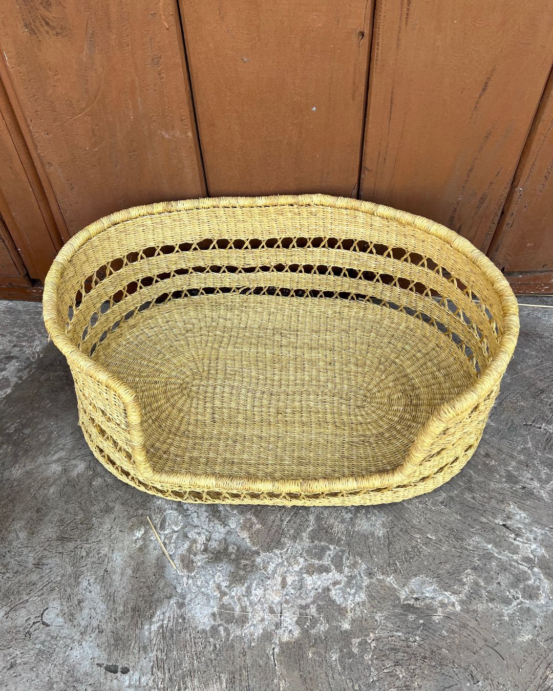 Eco-friendly woven dog bed for modern homes