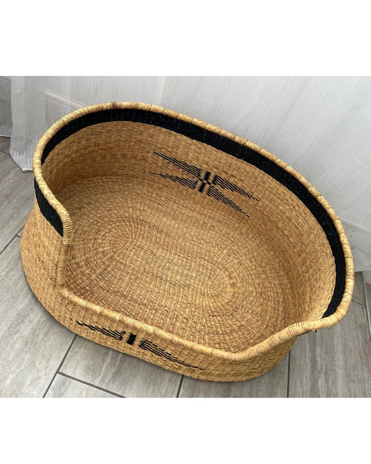 Eco-friendly woven dog bed for modern homes