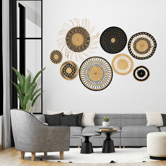 Handwoven Wall Basket Sets - Black