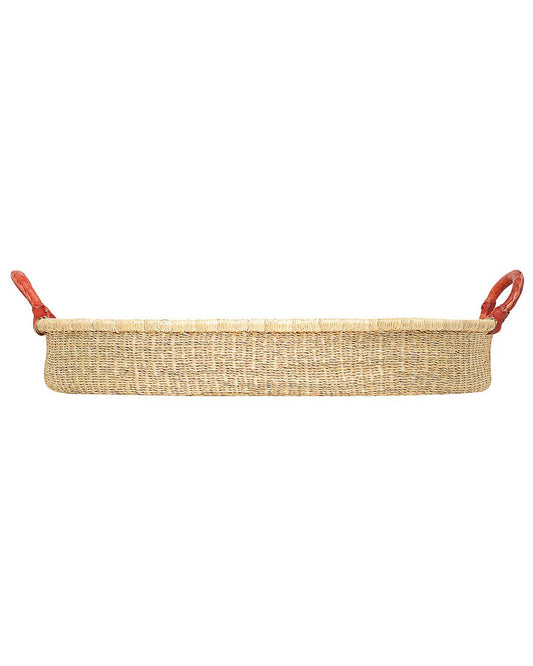 Handmade baby changing basket woven from natural materials
