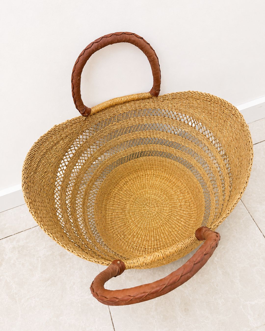 Market Basket - Natural Net with Tan Handles