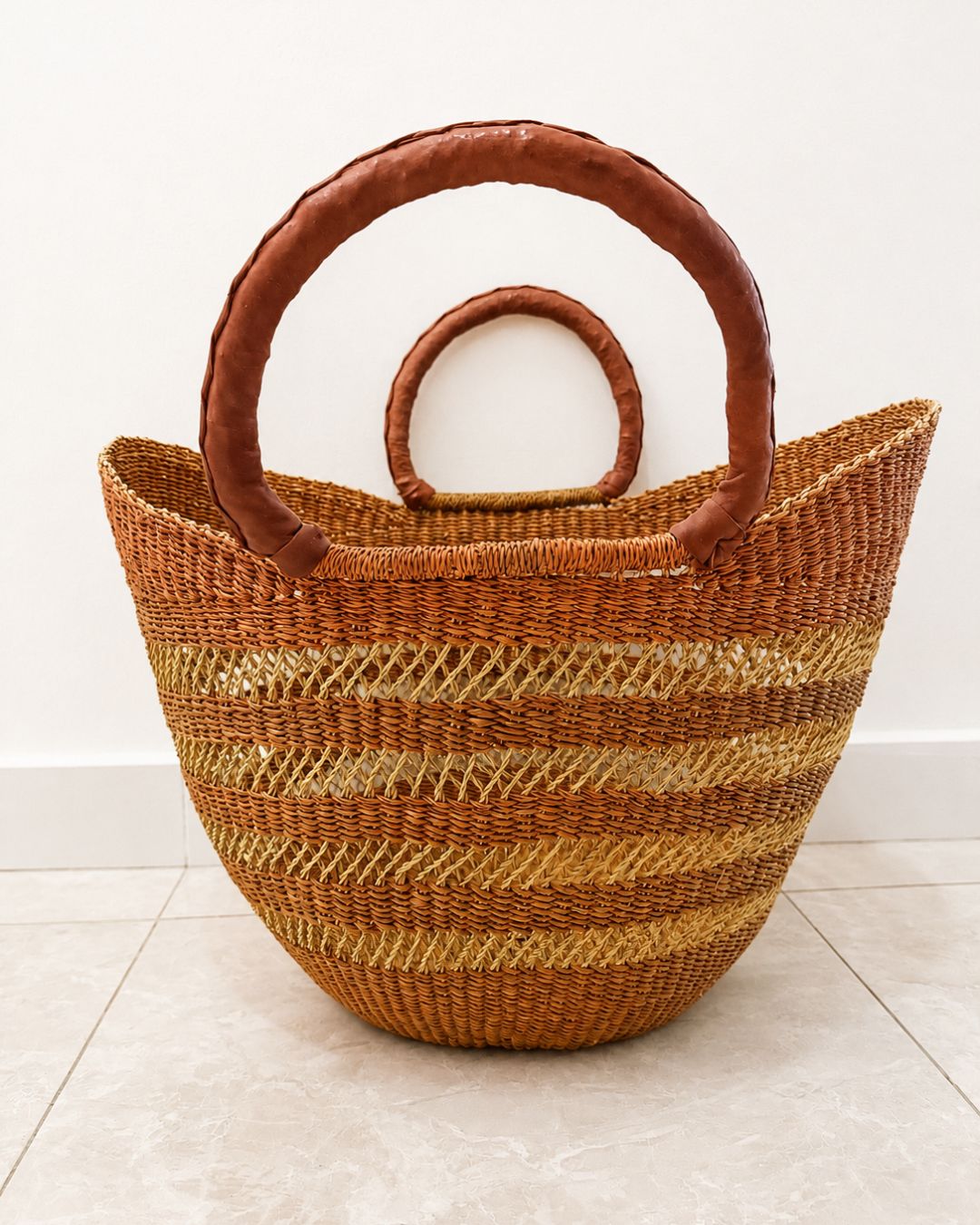 Market Basket - Ochre with Natural Net