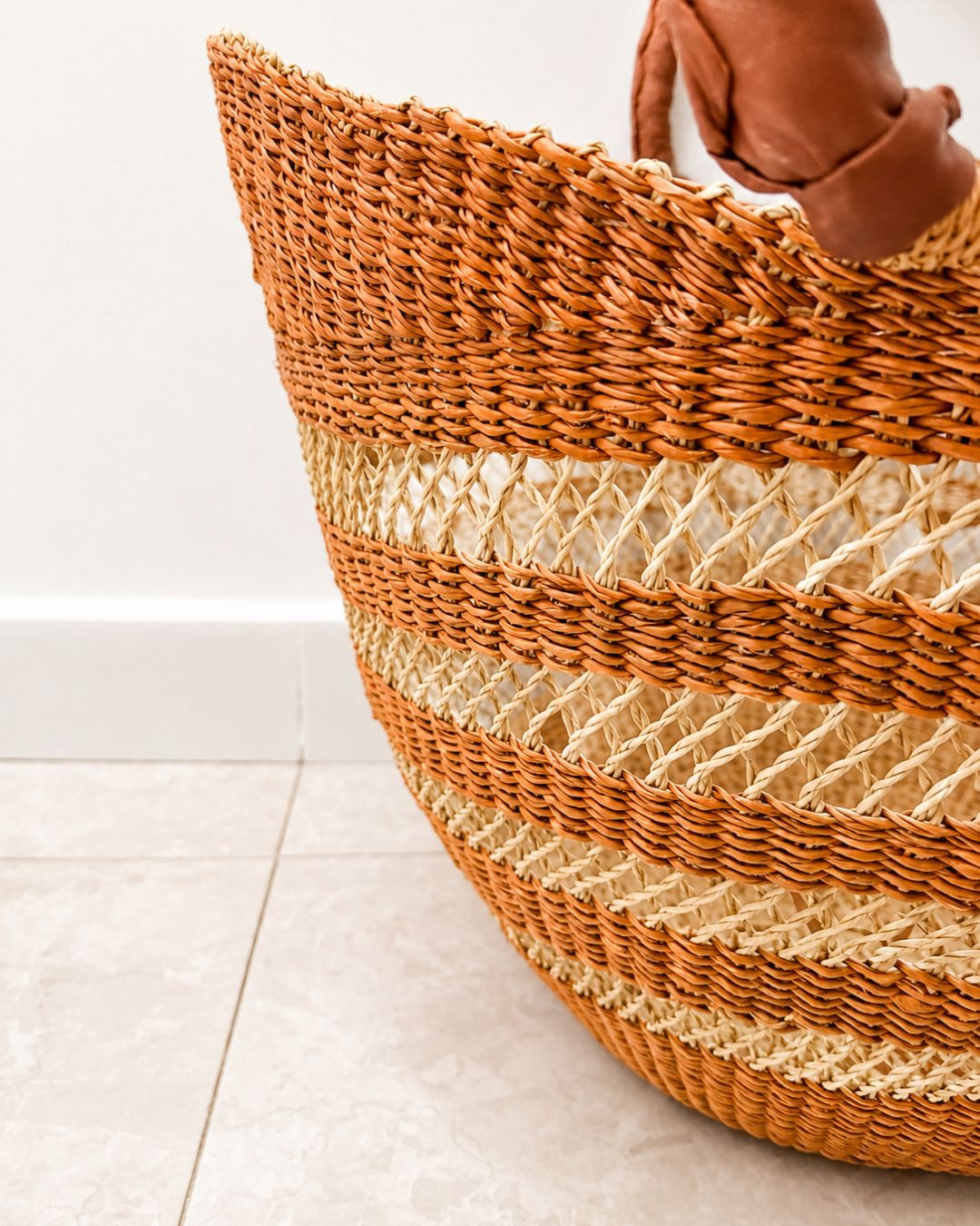Market Basket - Ochre with Natural Net