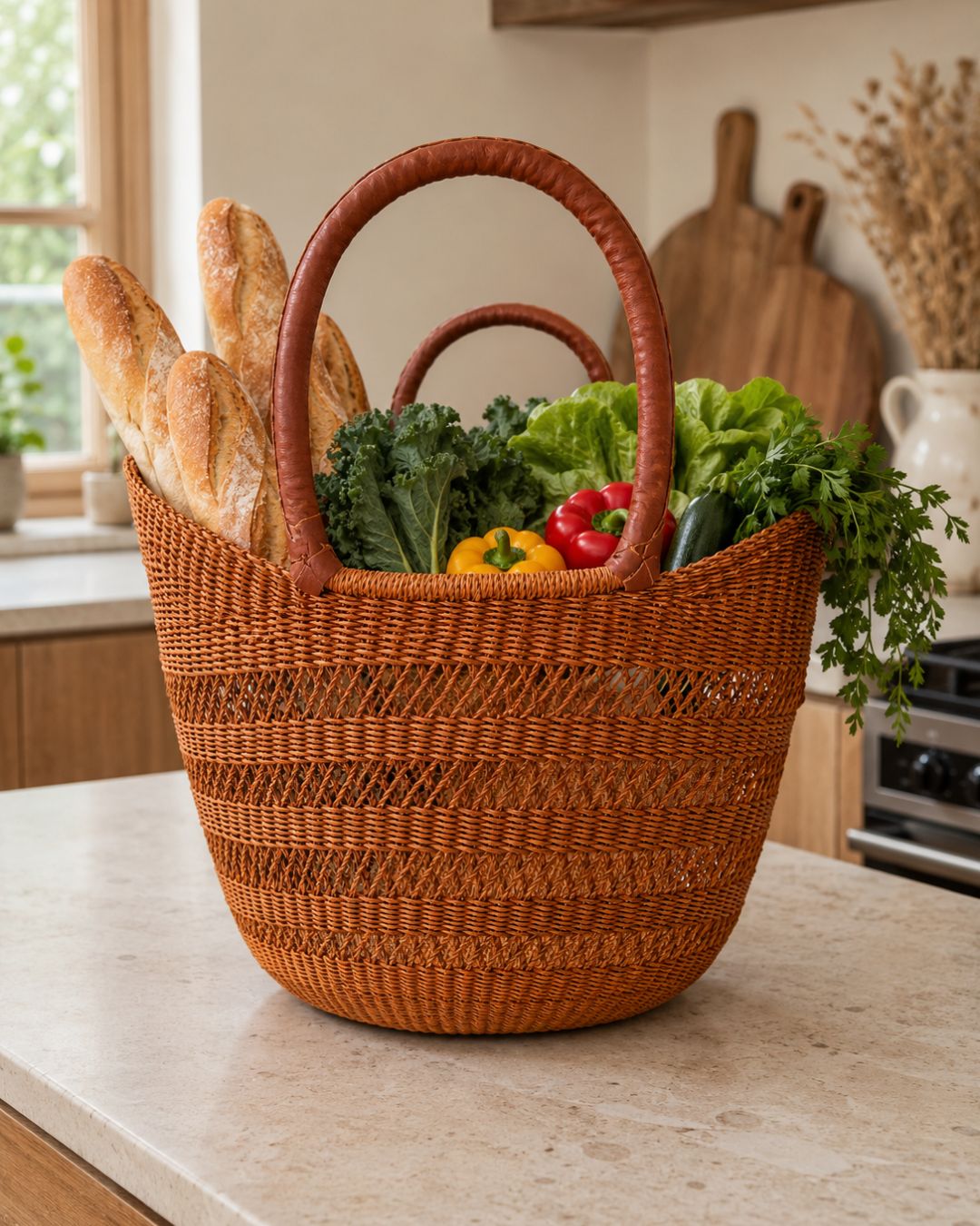 Market Basket - Ochre with Ochre Net