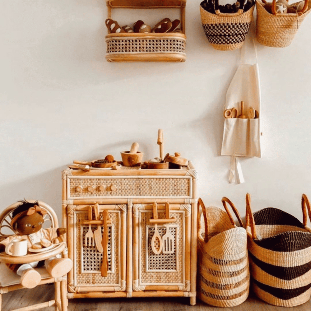 Market Basket - Natural Net with Tan Handles