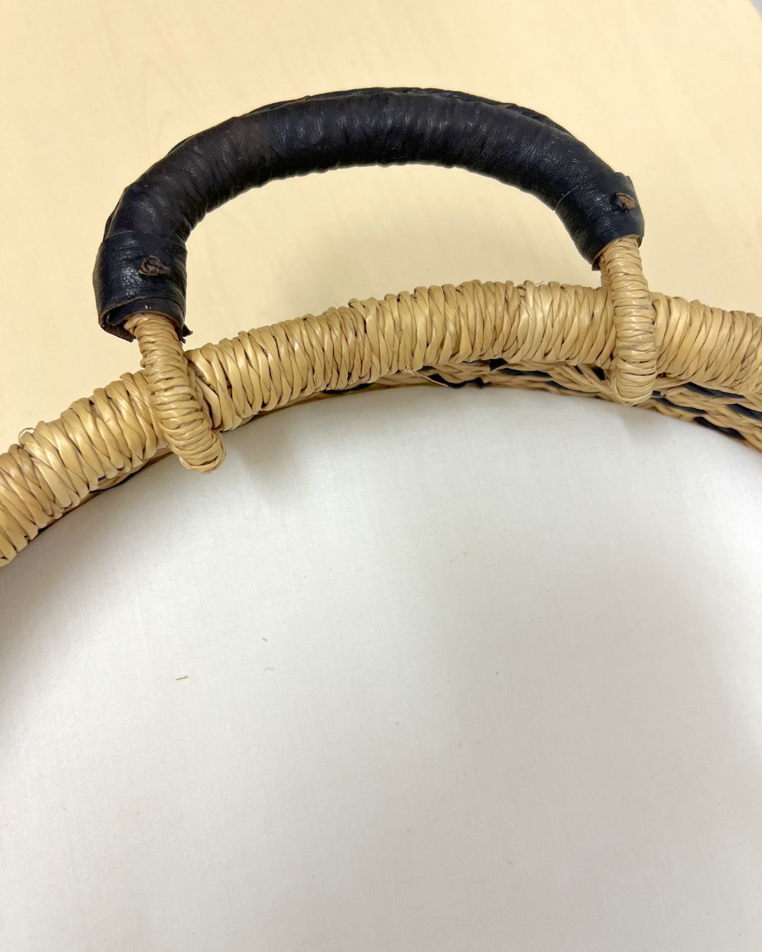 Close-up of the traditional weave on a baby change basket