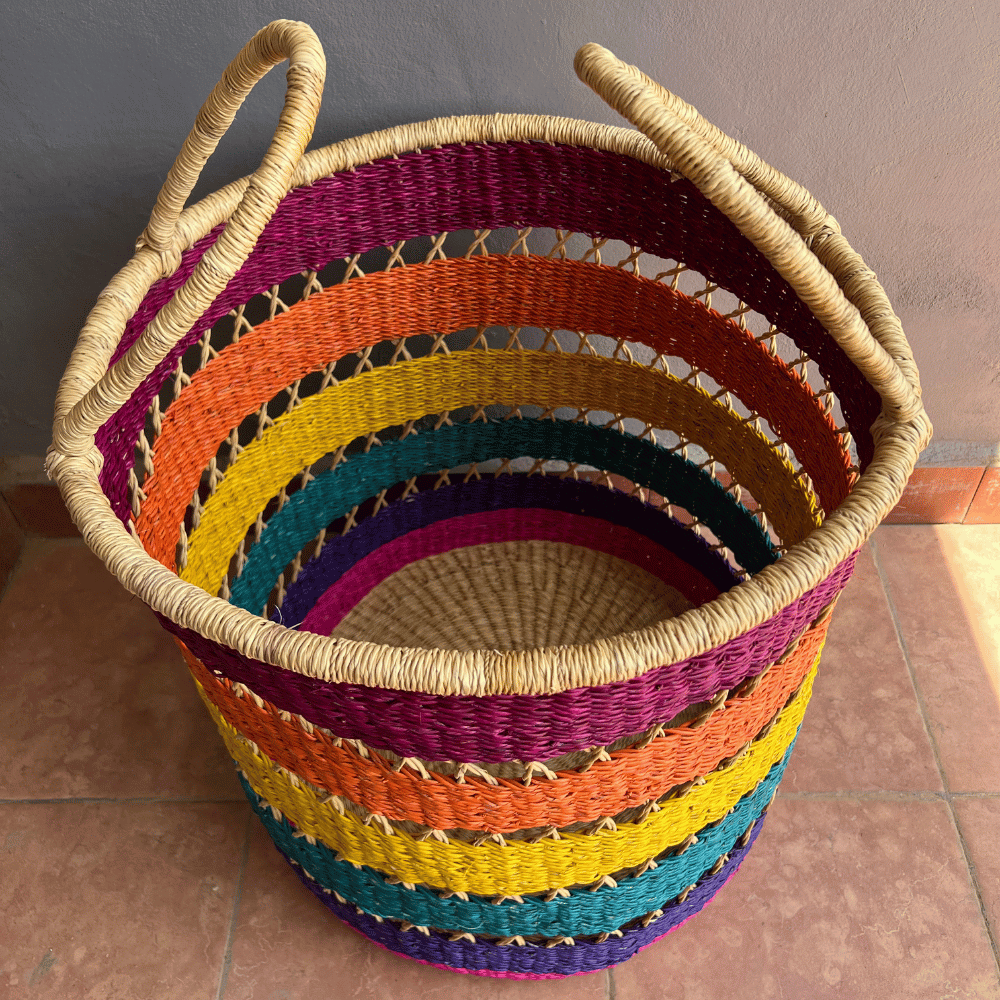 Rainbow Net Woven Laundry Basket - Made to Order