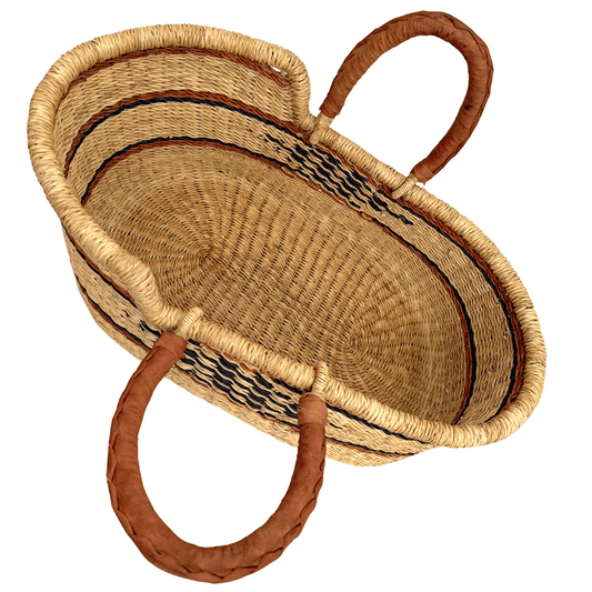 Handwoven Doll Basket - Brown/Black Design