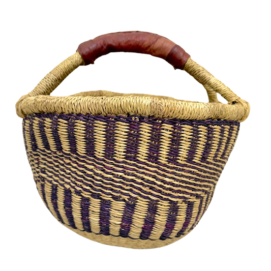 Round Woven Baskets - Small - Black Design 2