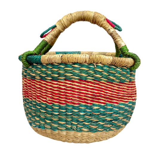 Round Woven Baskets - Small - Coloured Design 1