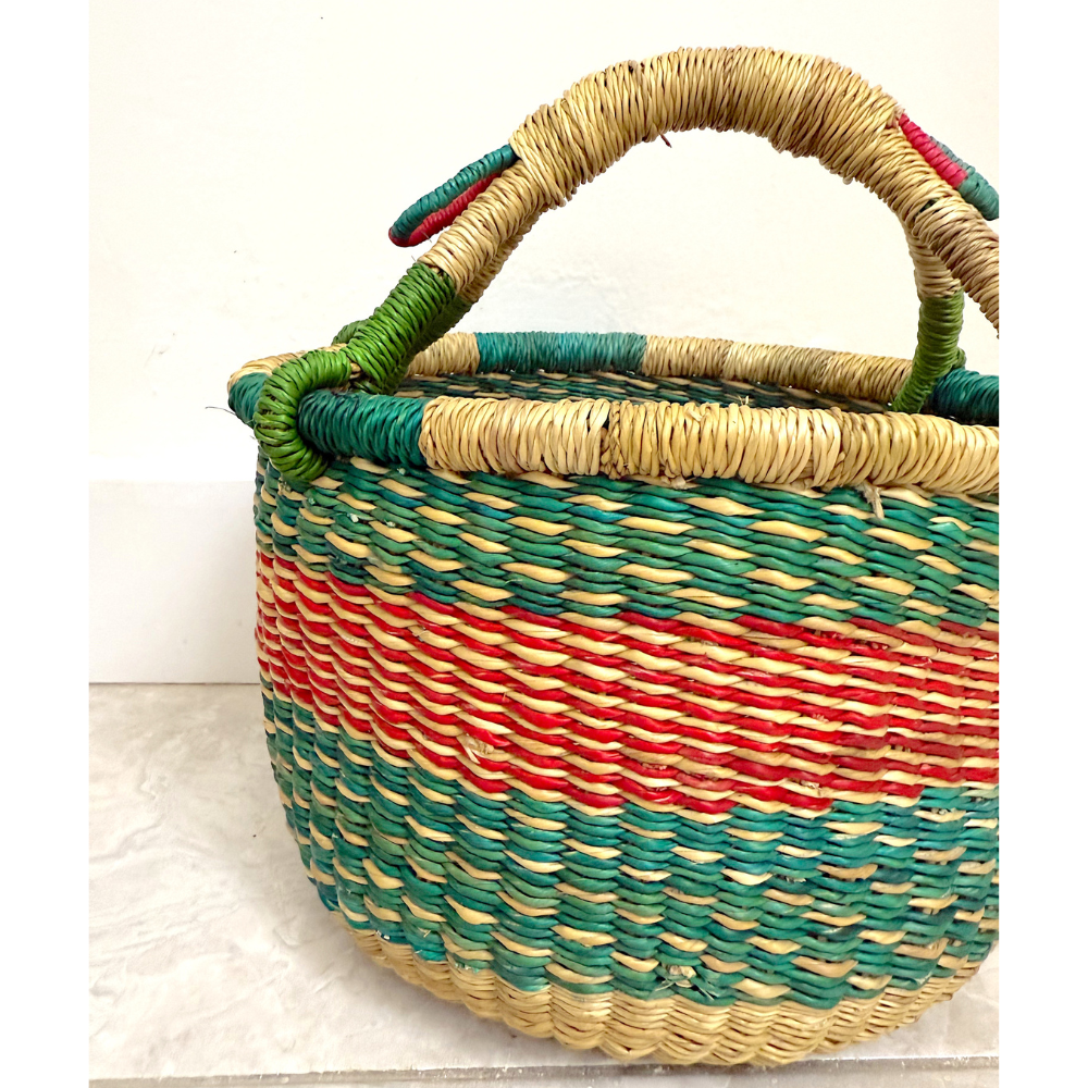 Round Woven Baskets - Small - Coloured Design 1