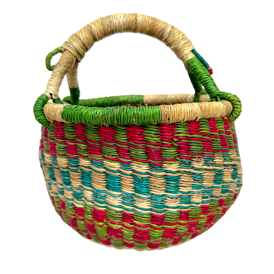 Round Woven Baskets - Small - Coloured Design 3