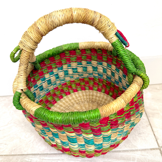 Round Woven Baskets - Small - Coloured Design 3