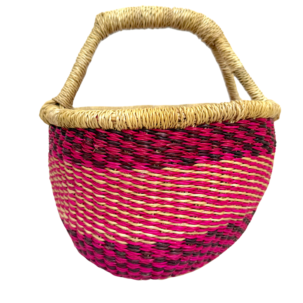 Round Woven Baskets - Small - Coloured Design 4