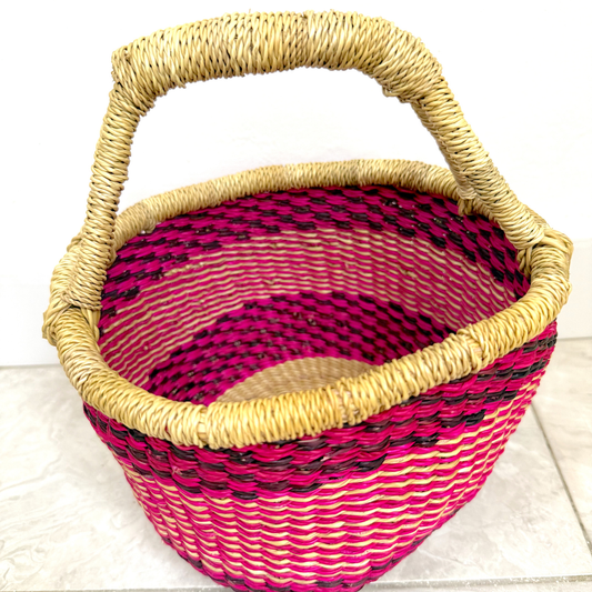 Round Woven Baskets - Small - Coloured Design 4