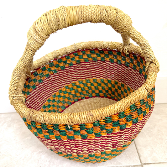 Round Woven Baskets - Small - Coloured Design 5