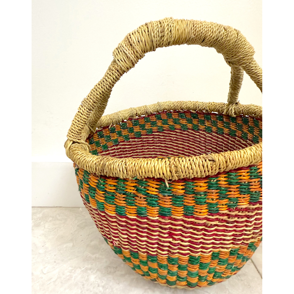 Round Woven Baskets - Small - Coloured Design 5