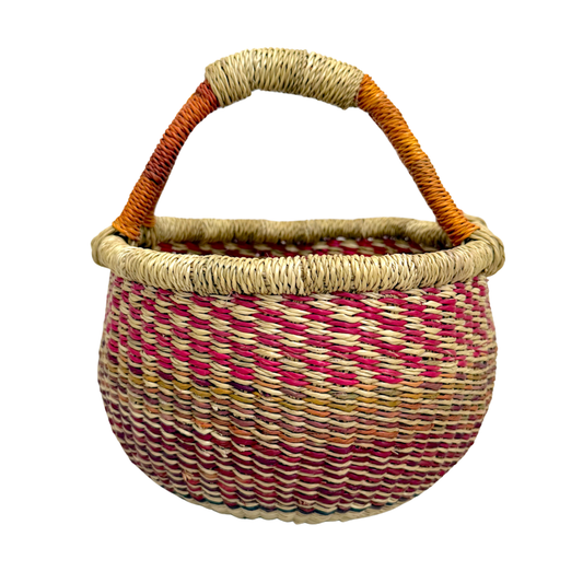 Round Woven Baskets - Small - Coloured Design 6