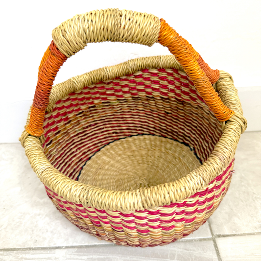 Round Woven Baskets - Small - Coloured Design 6