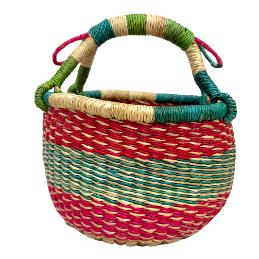 Round Woven Baskets - Small - Coloured Design 7