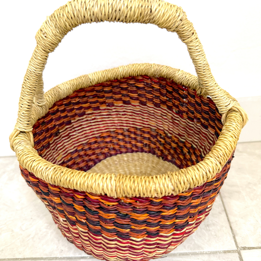 Round Woven Baskets - Small - Coloured Design 8