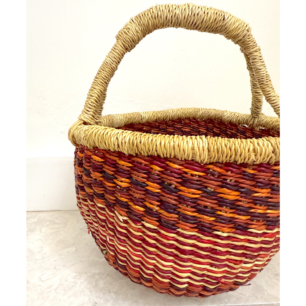 Round Woven Baskets - Small - Coloured Design 8