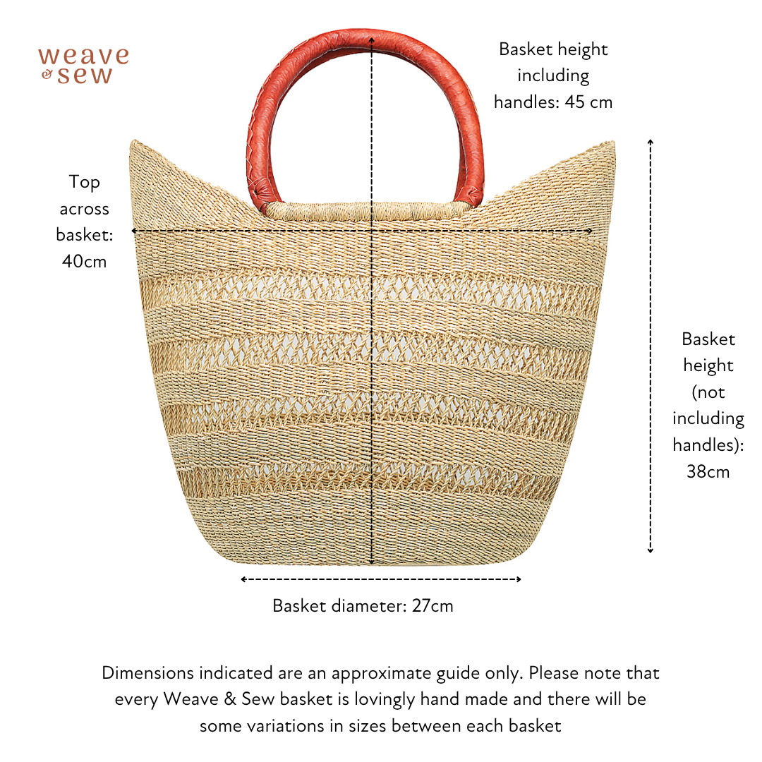 Market Basket - Natural with Tan Handles