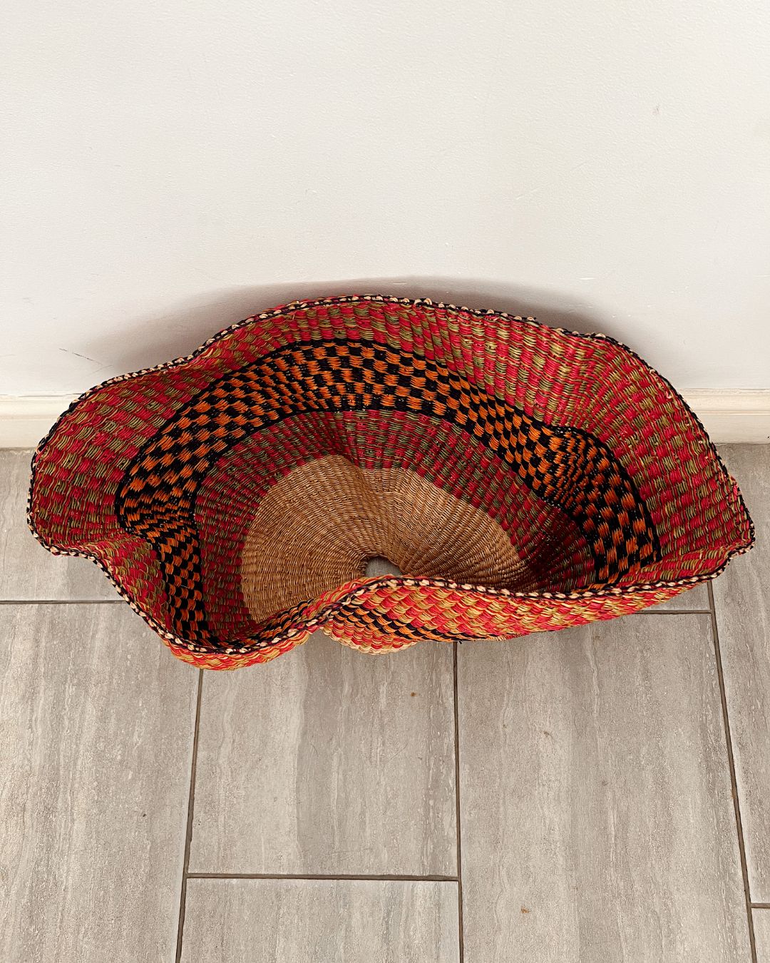 Woven Pendant Light - Wave (Red/Orange Design)