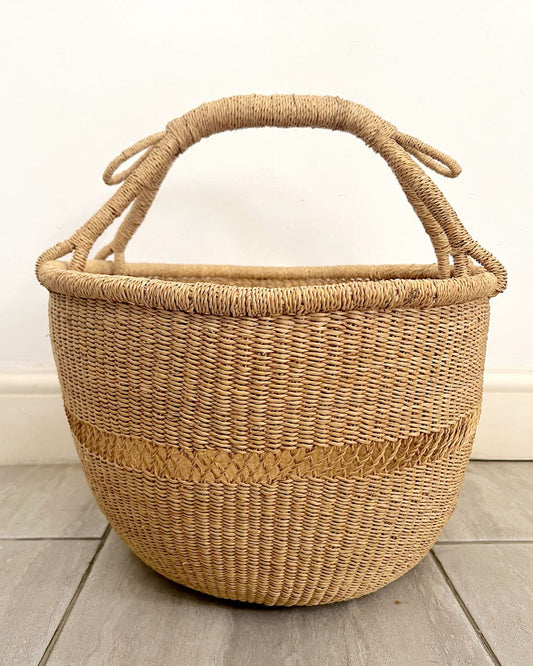 Round Woven Baskets - Large - Natural Net
