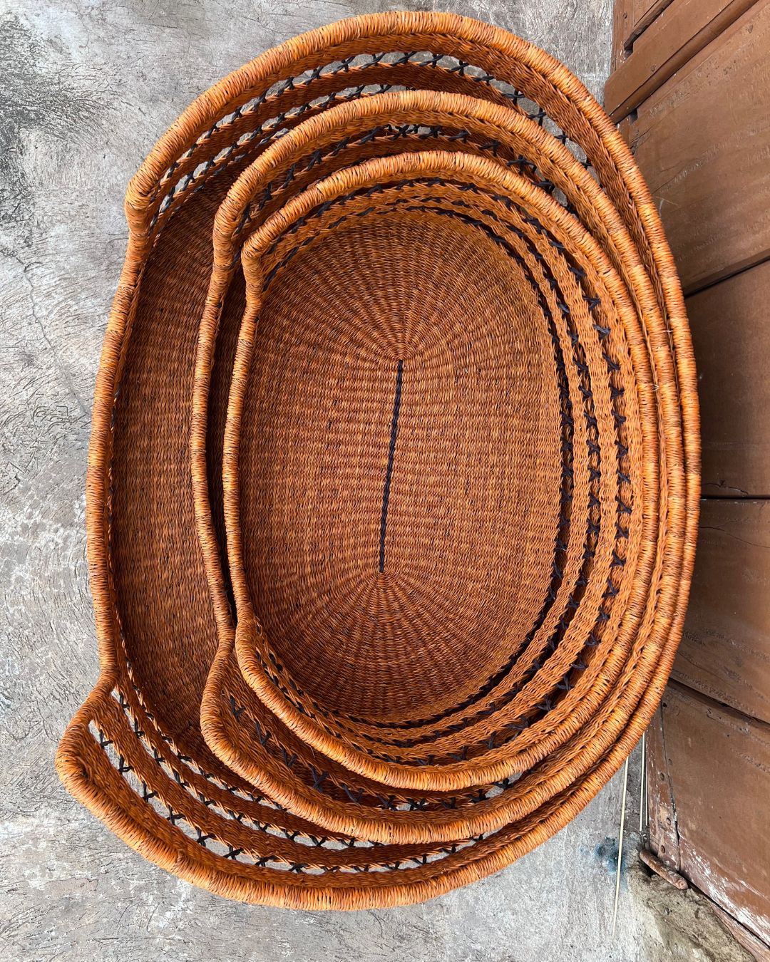 Large woven dog basket handcrafted in Ghana